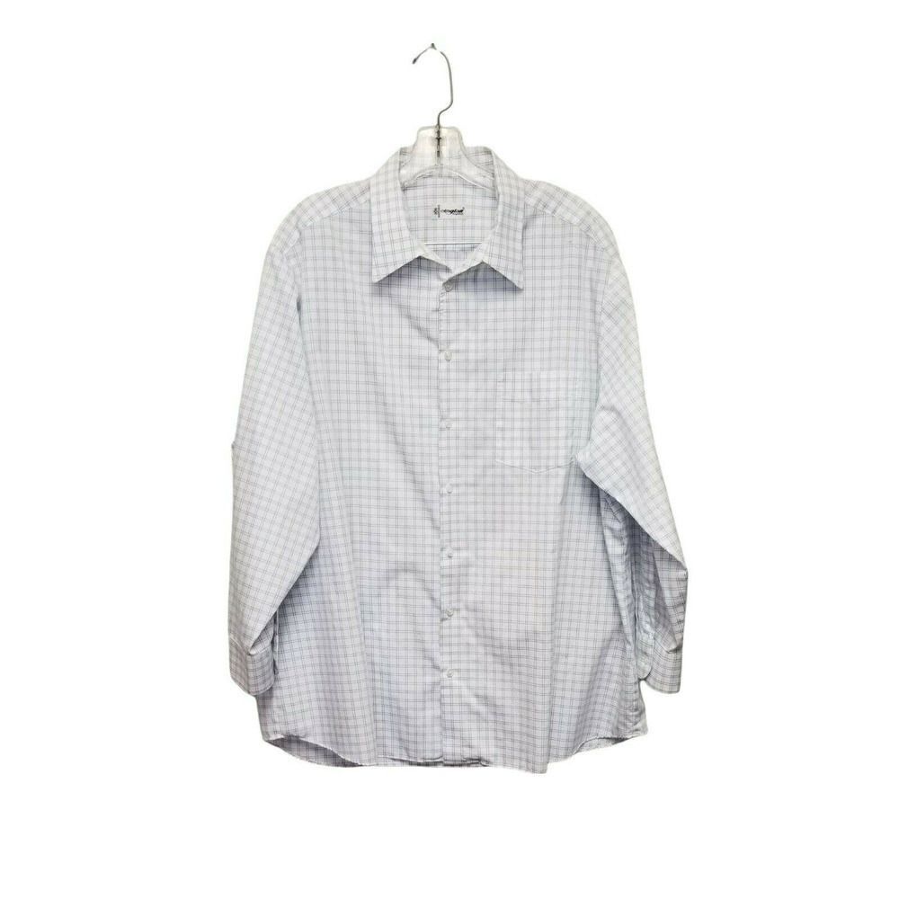 Walbusch Men's Long Sleeve Geo Shirt Extra Smooth Regular Fit Size 44 Wh…